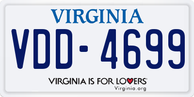 VA license plate VDD4699