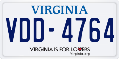 VA license plate VDD4764