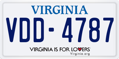 VA license plate VDD4787