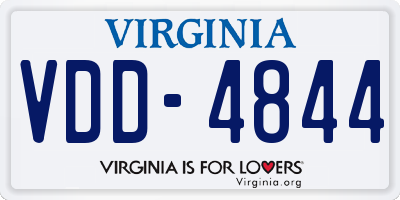 VA license plate VDD4844