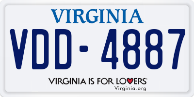VA license plate VDD4887