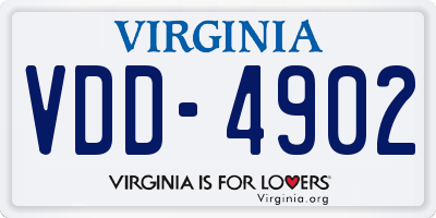VA license plate VDD4902