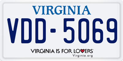 VA license plate VDD5069