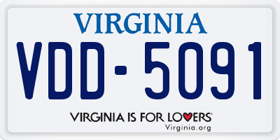 VA license plate VDD5091