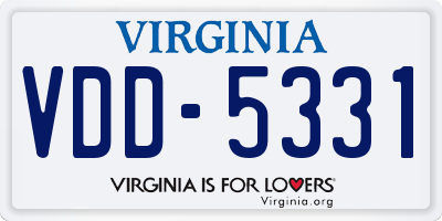 VA license plate VDD5331