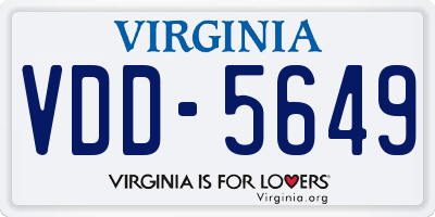 VA license plate VDD5649