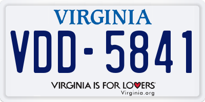 VA license plate VDD5841