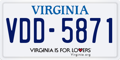 VA license plate VDD5871