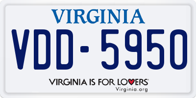 VA license plate VDD5950