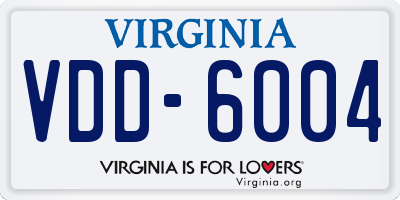 VA license plate VDD6004
