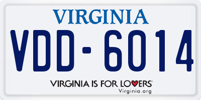 VA license plate VDD6014