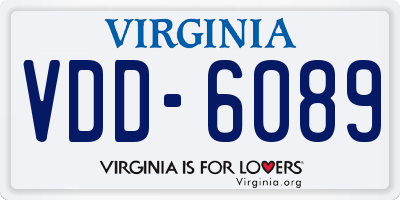 VA license plate VDD6089