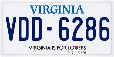 VA license plate VDD6286