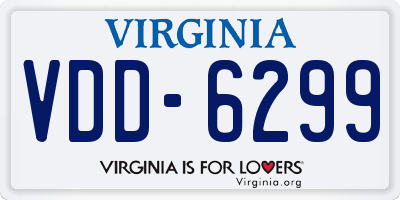 VA license plate VDD6299