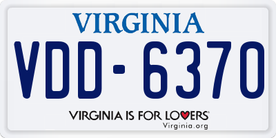 VA license plate VDD6370