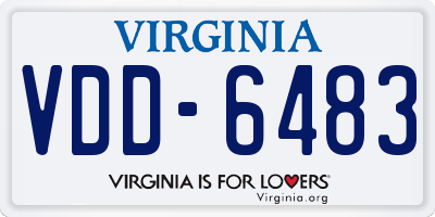 VA license plate VDD6483