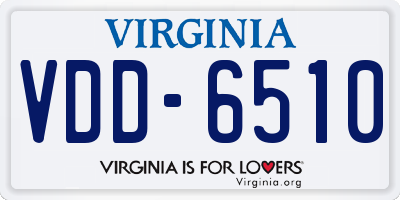 VA license plate VDD6510