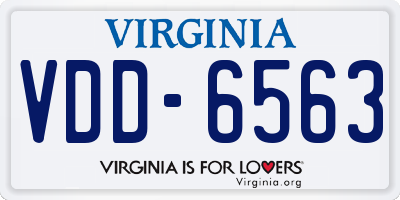 VA license plate VDD6563