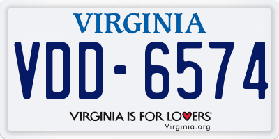 VA license plate VDD6574