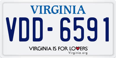 VA license plate VDD6591