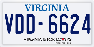 VA license plate VDD6624