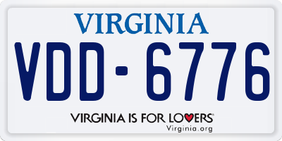VA license plate VDD6776