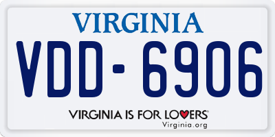 VA license plate VDD6906