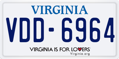 VA license plate VDD6964