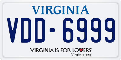 VA license plate VDD6999