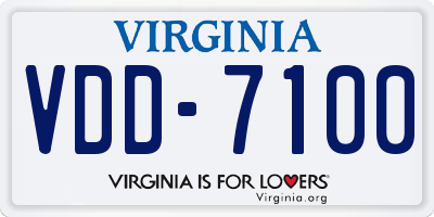 VA license plate VDD7100