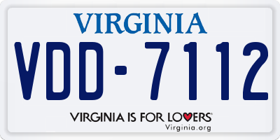 VA license plate VDD7112