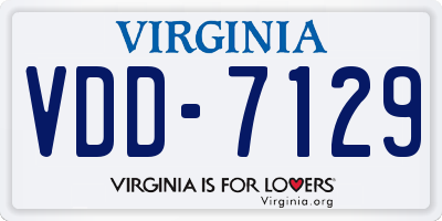 VA license plate VDD7129