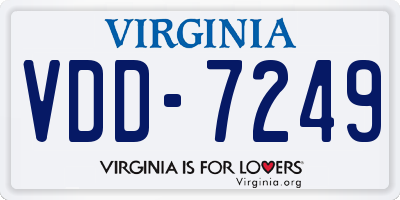 VA license plate VDD7249