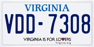 VA license plate VDD7308
