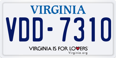 VA license plate VDD7310
