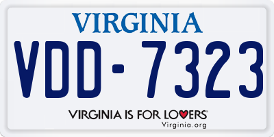 VA license plate VDD7323