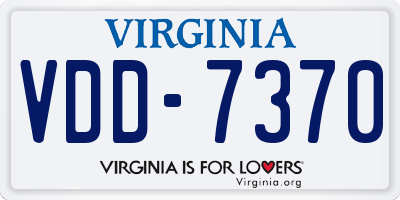 VA license plate VDD7370
