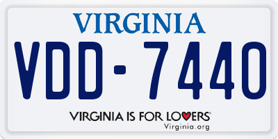 VA license plate VDD7440