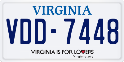 VA license plate VDD7448