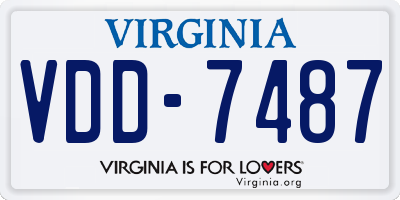 VA license plate VDD7487