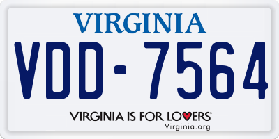 VA license plate VDD7564