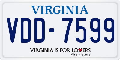VA license plate VDD7599