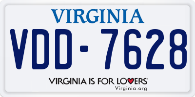 VA license plate VDD7628