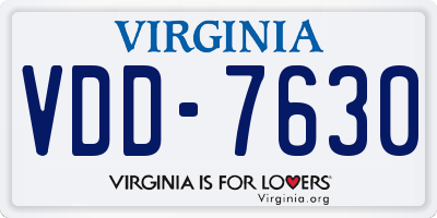 VA license plate VDD7630