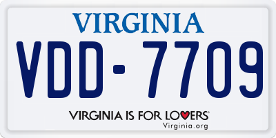 VA license plate VDD7709