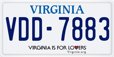 VA license plate VDD7883