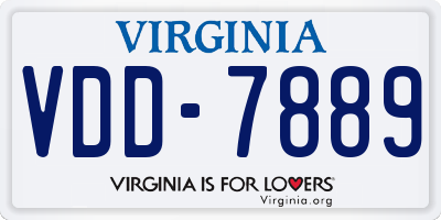 VA license plate VDD7889