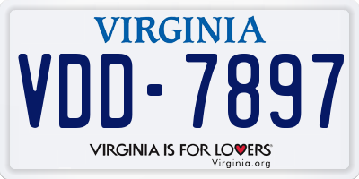 VA license plate VDD7897
