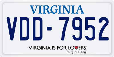 VA license plate VDD7952