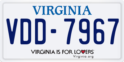 VA license plate VDD7967